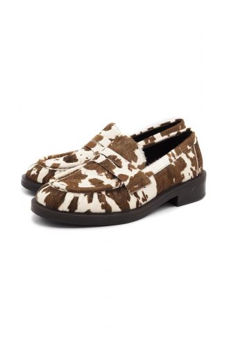 Mocassin en poils motifs pony STRATEGIA | Marine