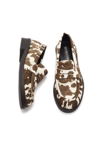 Mocassin en poils motifs pony STRATEGIA | Marine
