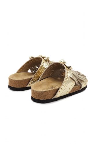Strategia mule Or femmes (mule maxi semelle franges - C30 Elena  franges or) - Marine | Much more than shoes