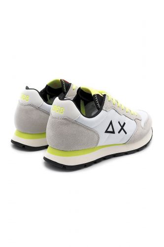 SUN68 basket bas Blanc hommes (blanche lacet jaune fluo - TOM 35102 blanc fluo jaune) - Marine | Much more than shoes