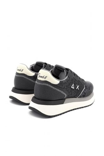 SUN68 basket bas Noir femmes (maxi semelle glitter lacet viola - BIG ALLY glitter noir) - Marine | Much more than shoes