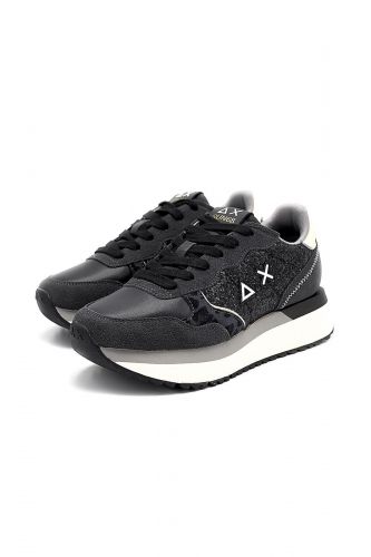 SUN68 basket bas Noir femmes (maxi semelle glitter lacet viola - BIG ALLY glitter noir) - Marine | Much more than shoes