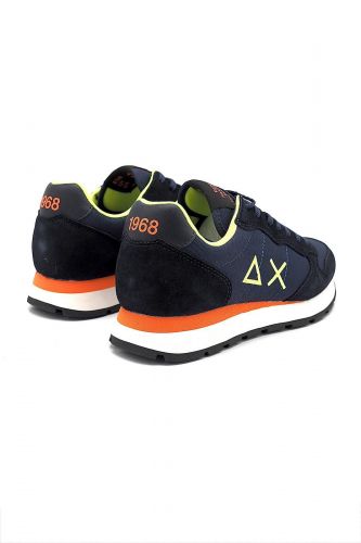 SUN68 basket bas Bleu hommes (Navy + Fluo - TOM FLUO navy) - Marine | Much more than shoes