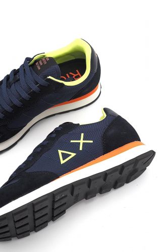 SUN68 basket bas Bleu hommes (Navy + Fluo - TOM FLUO navy) - Marine | Much more than shoes