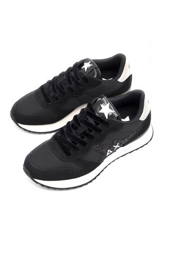 SUN68 basket bas Noir femmes (semelle fin glitter étoile - STAR GIRL GLITTER noir) - Marine | Much more than shoes