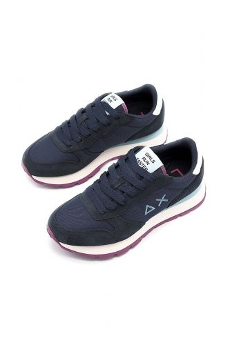 SUN68 basket bas Bleu femmes (semelle fin navy - ALLY SOLID navy/fuxia) - Marine | Much more than shoes