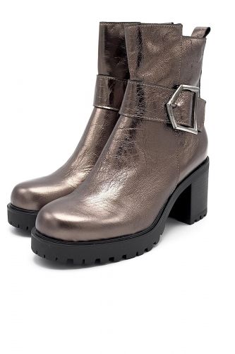 Boots en cuir métalisé bronze SWEET LEMON | Marine