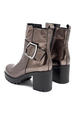 Boots en cuir métalisé bronze SWEET LEMON | Marine