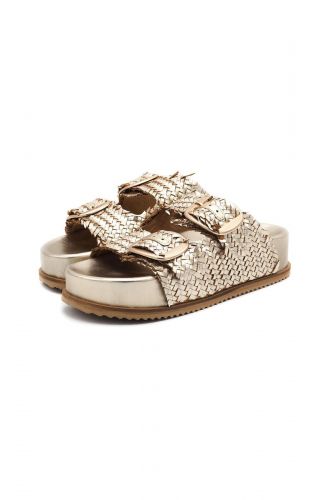 Mules double boucles tressée or SWEET LEMON | Marine