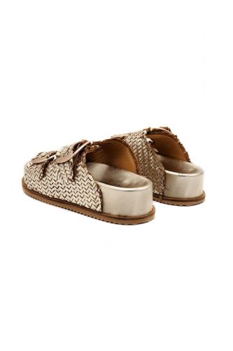 Mules double boucles tressée or SWEET LEMON | Marine