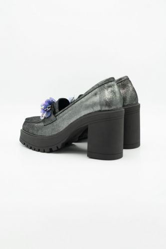 Mocassins noir en glitter SWEET LEMON | Marine