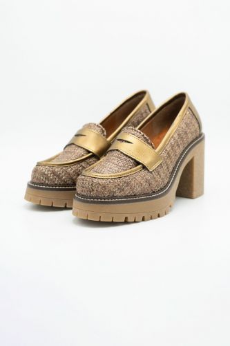 Mocassins tweed et doré SWEET LEMON | Marine