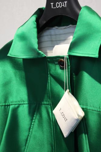 T-COAT manteau Vert femmes (Satin vert sapin - T94 SATIN) - Marine | Much more than shoes