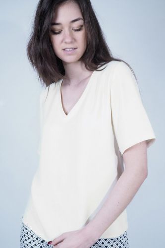 Blouse courte écru TARA JARMON | Marine