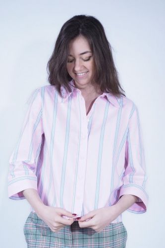 Chemise rose à lignes TARA JARMON | Marine