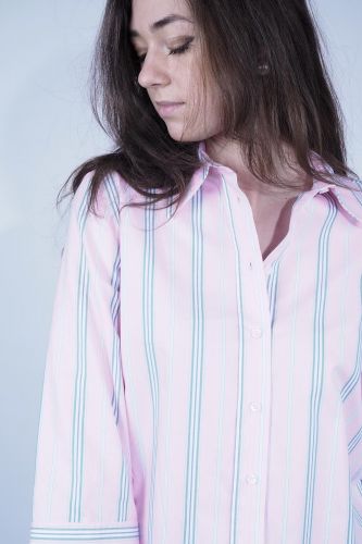 Chemise rose à lignes TARA JARMON | Marine