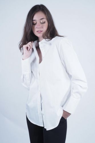 Chemise en coton blanc TARA JARMON | Marine 