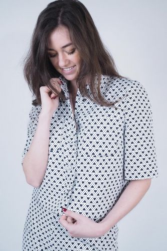 Chemise avec mini coeurs TARA JARMON | Marine