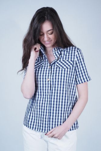 Chemise vichy bleu & blanc TARA JARMON | Marine