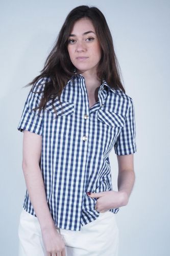 Chemise vichy bleu & blanc TARA JARMON | Marine