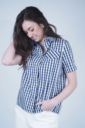 Chemise vichy bleu & blanc TARA JARMON | Marine