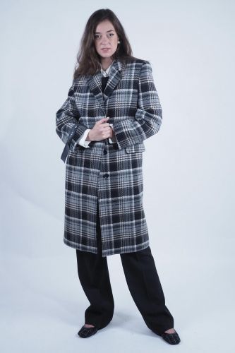 Manteau long écossais TARA JARMON | Marine 