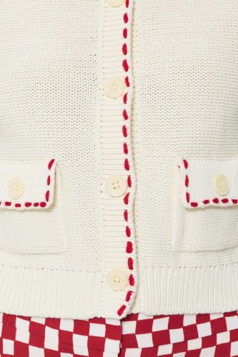 Débardeur écru à bords rouges TARA JARMON | Marine