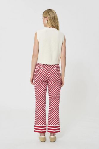 Débardeur écru à bords rouges TARA JARMON | Marine