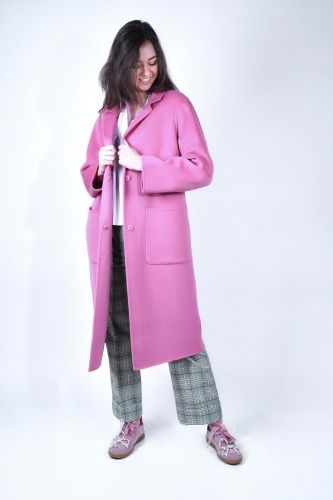 Manteau long en laine rose TARA JARMON | Marine