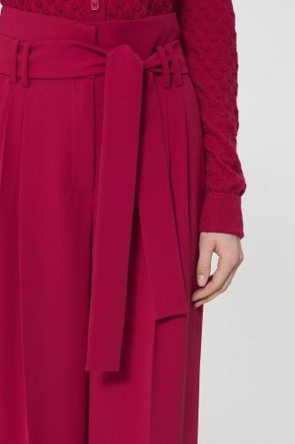 Pantalon crêpe taille haute grenat TARA JARMON | Marine