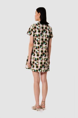 Robe courte motif trèfle multicolore TARA JARMON | Marine