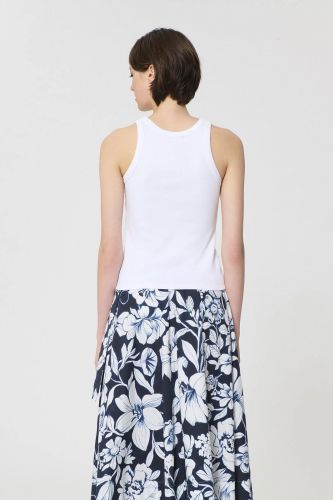 Tank top fleurs en perles TARA JARMON | Marine