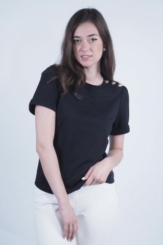 T-shirt noir TARA JARMON | Marine 