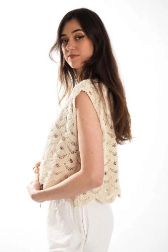 Top en crochet crème THE KORNER | Marine