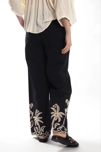 Pantalon avec broderies THE KORNER | Marine