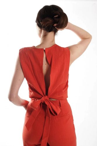 Top terracotta avec noeud dans le dos THE KORNER | Marine