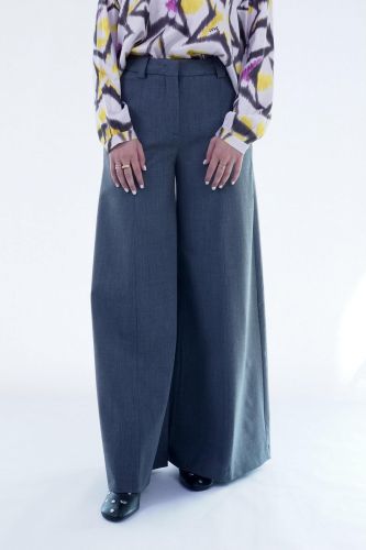 Pantalon gris coupe large THE LATEST | Marine