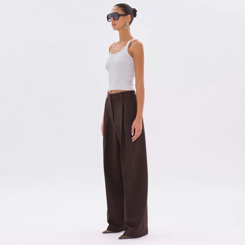 The Latest pantalon Brun femmes (Pantalon popeline chocolat - AXEL droit et pince) - Marine | Much more than shoes