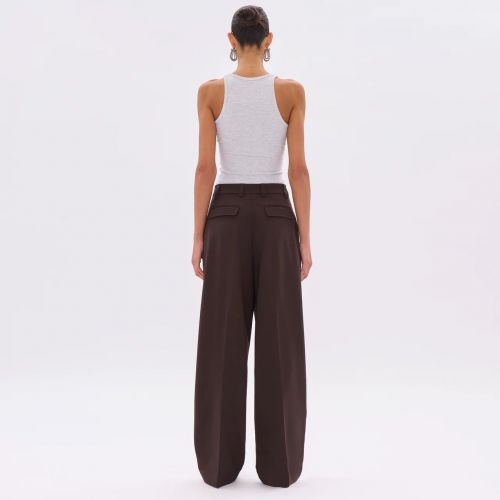 The Latest pantalon Brun femmes (Pantalon popeline chocolat - AXEL droit et pince) - Marine | Much more than shoes