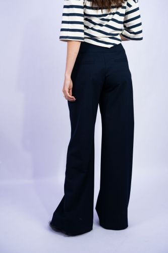 Pantalon en mélange de laine noir THE LATEST | Marine