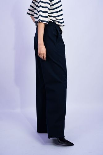 Pantalon en mélange de laine noir THE LATEST | Marine