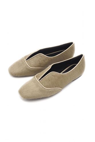 Thiron Ballerines Camel femmes (ballerine couvrante fine semelle pony ca - EROS pony camel) - Marine | Much more than shoes