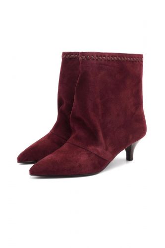 Boots courtes framboise à petit talon TORAL | MARINE Auvelais