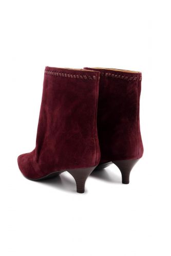 Boots courtes framboise à petit talon TORAL | MARINE Auvelais
