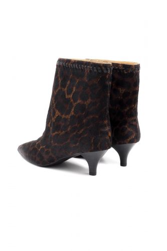 Boots courtes léopard à petit talon TORAL | Marine