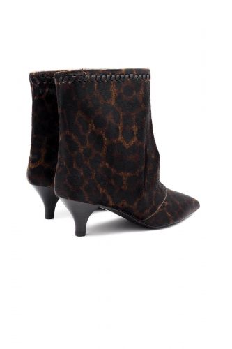 Boots courtes léopard à petit talon TORAL | Marine