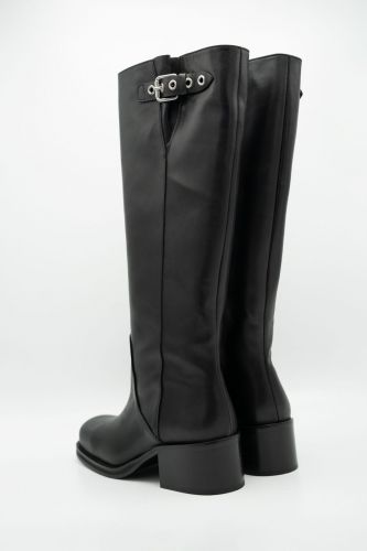 Toral botte Noir femmes (Bottes cavalier cuir noir - RONNIE) - Marine | Much more than shoes