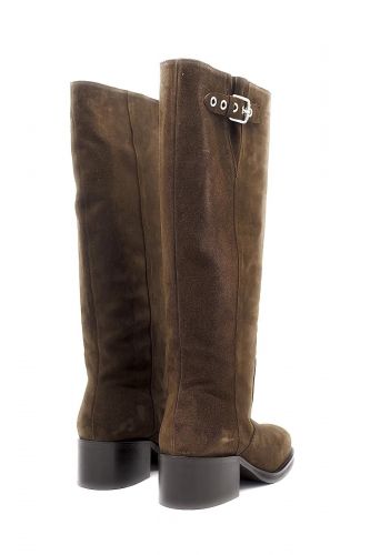 Toral botte Brun femmes (Bottes nubuk brun cavalier - RONNIE) - Marine | Much more than shoes