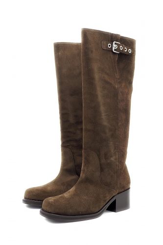 Toral botte Brun femmes (Bottes nubuk brun cavalier - RONNIE) - Marine | Much more than shoes