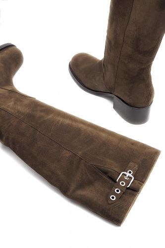 Toral botte Brun femmes (Bottes nubuk brun cavalier - RONNIE) - Marine | Much more than shoes